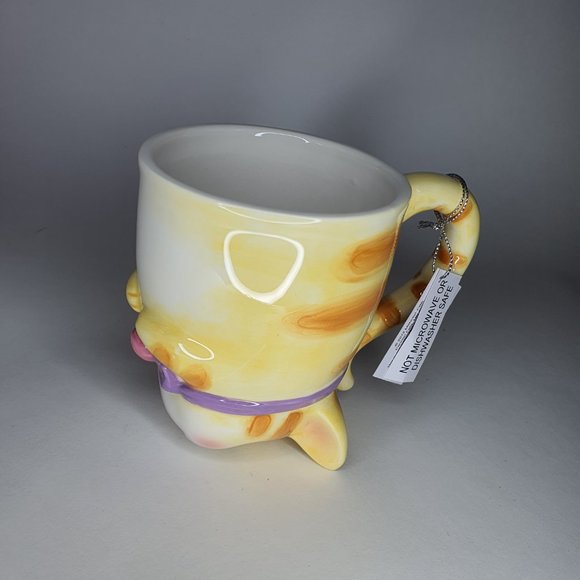 Topsy Turvy Upside Down Yellow Calico Cat Mug - NWT - Picture 8 of 8